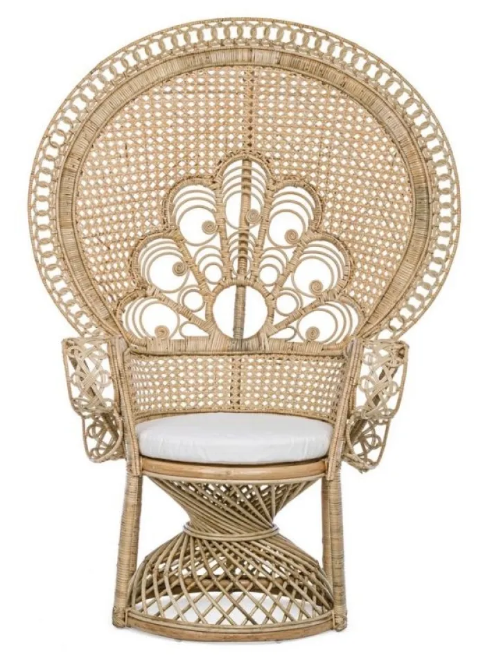 Bizzotto Poltrone E Chaise Longue>POLTRONA IN FIBRE NATURALI SFODERABILE NATURALE - PEACOCK