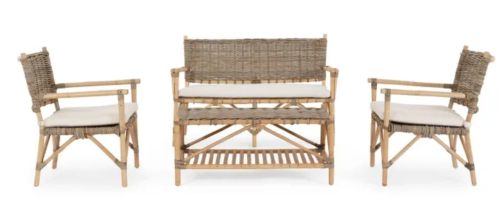 Bizzotto Poltrone E Chaise Longue>POLTRONA IN FIBRE NATURALI CON CUSCINO - TARIFA