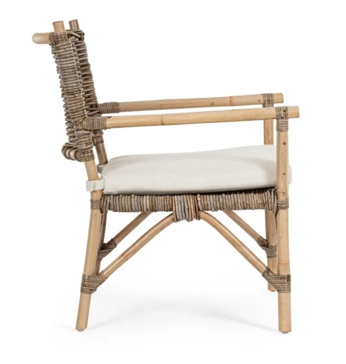 Bizzotto Poltrone E Chaise Longue>POLTRONA IN FIBRE NATURALI CON CUSCINO - TARIFA