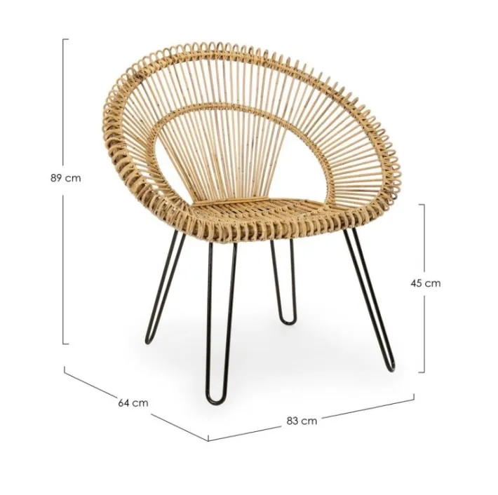 Bizzotto Poltrone E Chaise Longue>POLTRONA IN FIBRE NATURALI - ESTEBAN