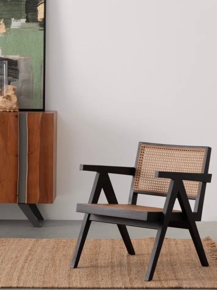 Bizzotto Poltrone E Chaise Longue>POLTRONA IN LEGNO NERO - GALIA