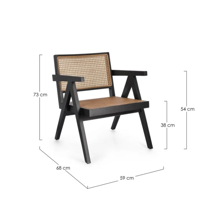 Bizzotto Poltrone E Chaise Longue>POLTRONA IN LEGNO NERO - GALIA
