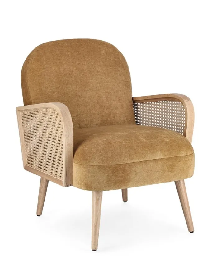 Bizzotto Poltrone E Chaise Longue>POLTRONA IN LEGNO SENAPE - DALIDA