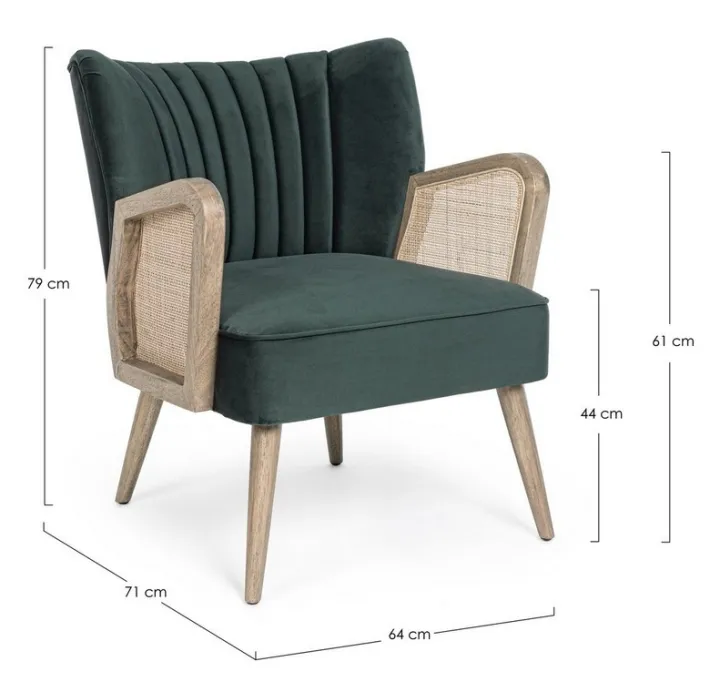 Bizzotto Poltrone E Chaise Longue>POLTRONA IN LEGNO VERDE - VIRNA