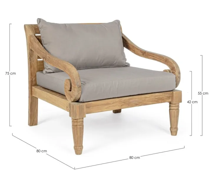 Bizzotto Poltrone>POLTRONA IN TEAK - KARUBA FSC
