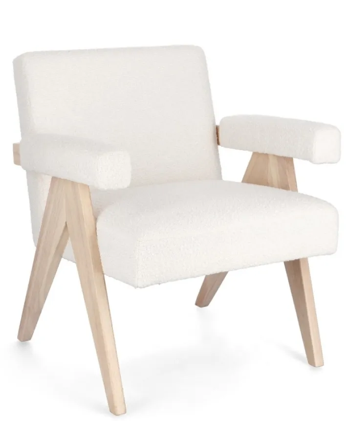 Bizzotto Poltrone E Chaise Longue>POLTRONA IN TESSUTO AVORIO - FAIZA