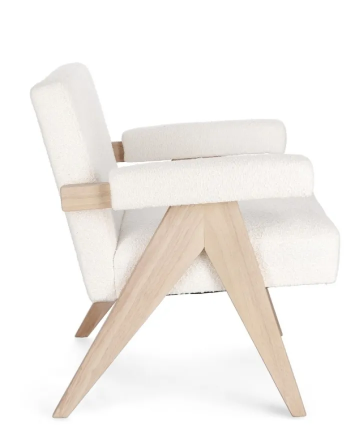 Bizzotto Poltrone E Chaise Longue>POLTRONA IN TESSUTO AVORIO - FAIZA