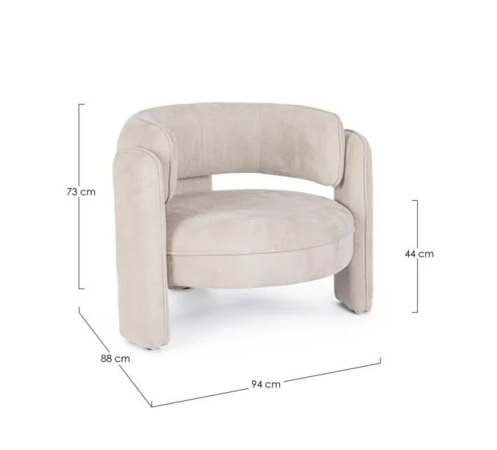 Bizzotto Poltrone E Chaise Longue>POLTRONA IN TESSUTO BEIGE - AISHA