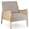 Bizzotto Poltrone E Chaise Longue>POLTRONA IN TESSUTO BIANCO GRIGIO - DEANNA