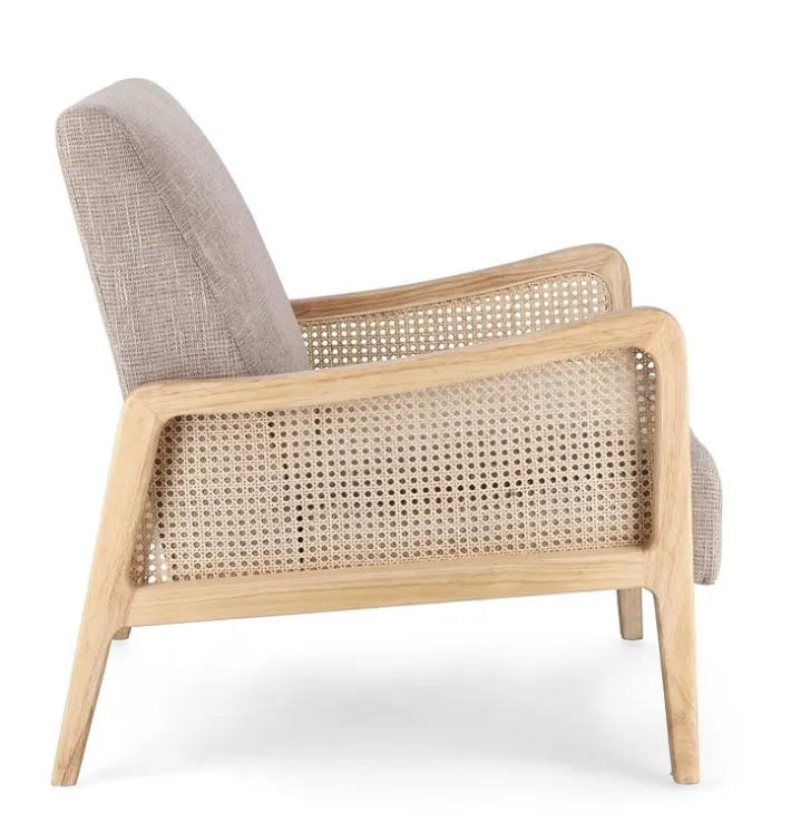 Bizzotto Poltrone E Chaise Longue>POLTRONA IN TESSUTO BIANCO GRIGIO - DEANNA