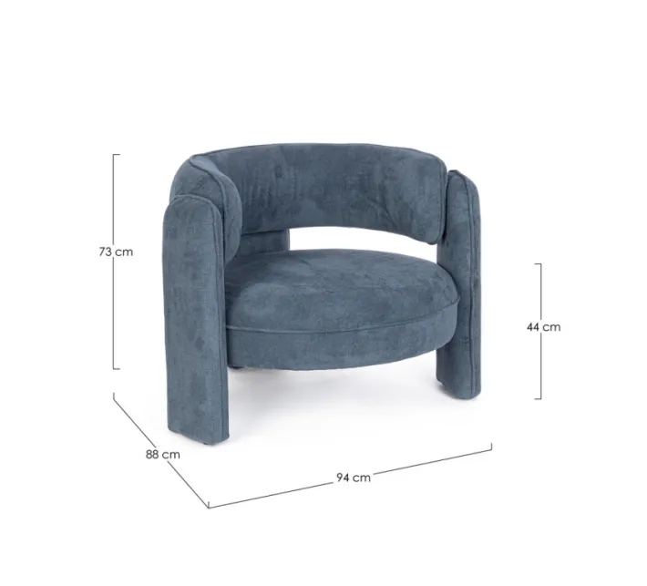 Bizzotto Poltrone E Chaise Longue>POLTRONA IN TESSUTO BLU - AISHA