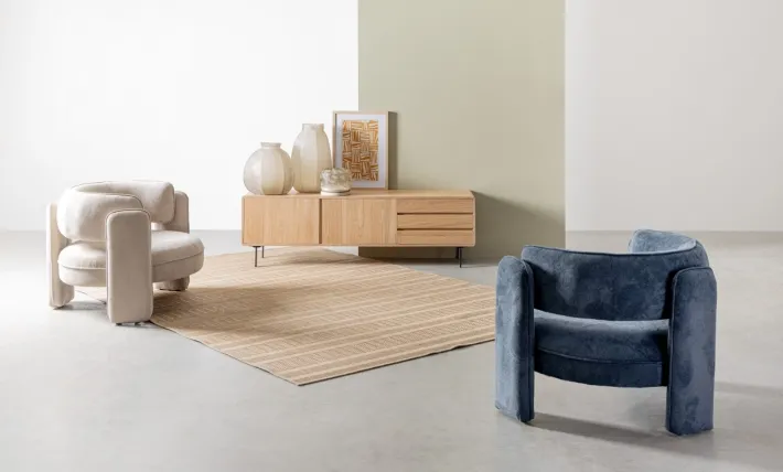 Bizzotto Poltrone E Chaise Longue>POLTRONA IN TESSUTO BLU - AISHA