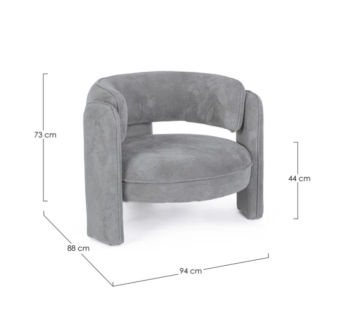 Bizzotto Poltrone E Chaise Longue>POLTRONA IN TESSUTO GRIGIO - AISHA