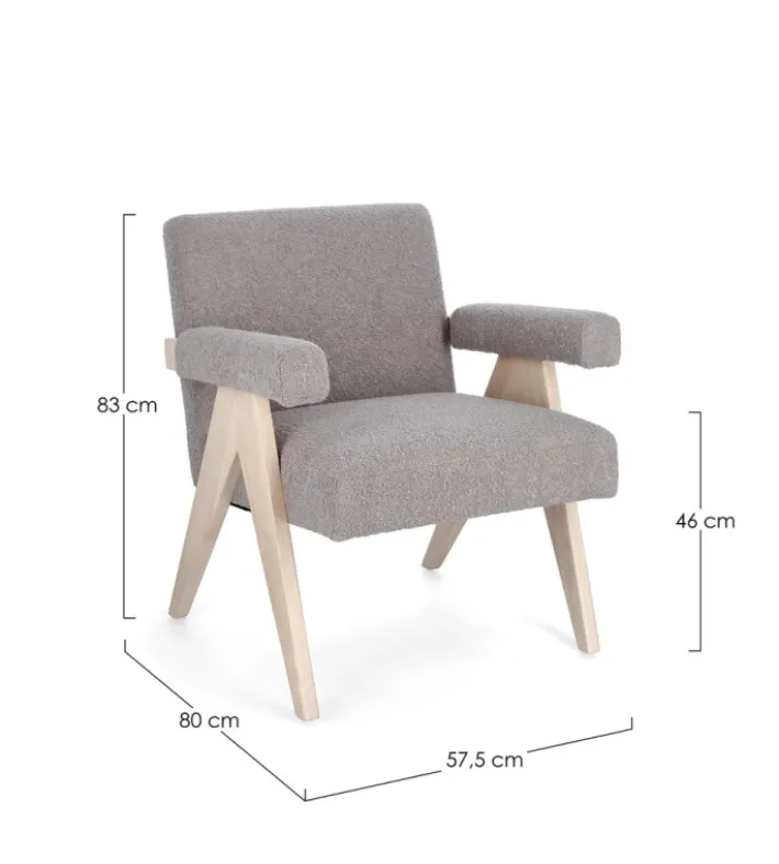 Bizzotto Poltrone E Chaise Longue>POLTRONA IN TESSUTO TORTORA - FAIZA