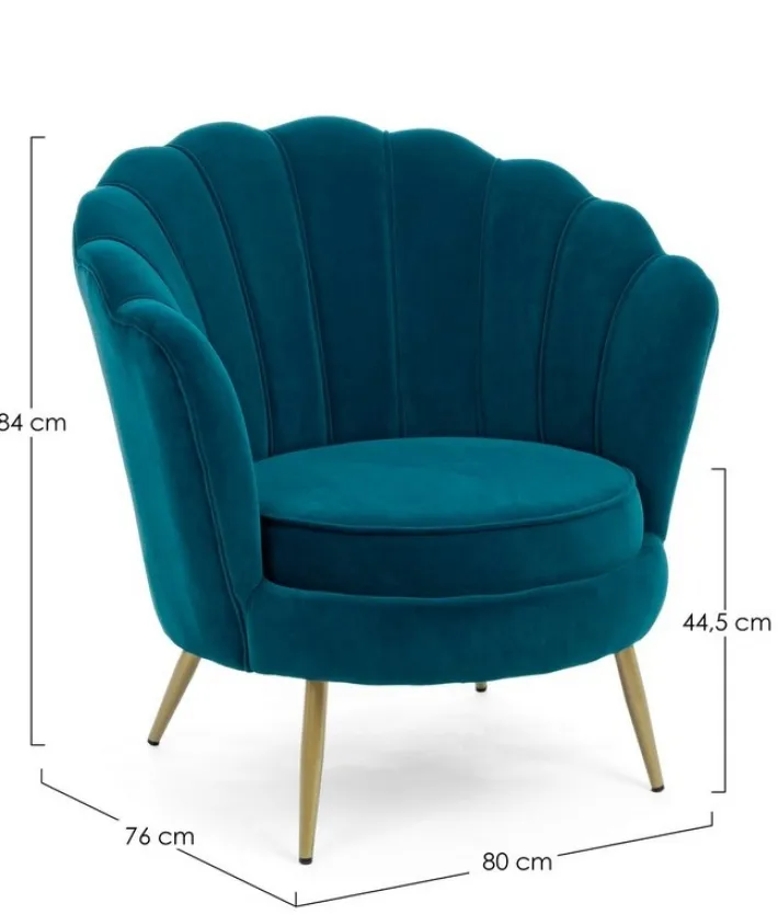 Bizzotto Poltrone E Chaise Longue>POLTRONA IN VELLUTO BLU - GILIOLA