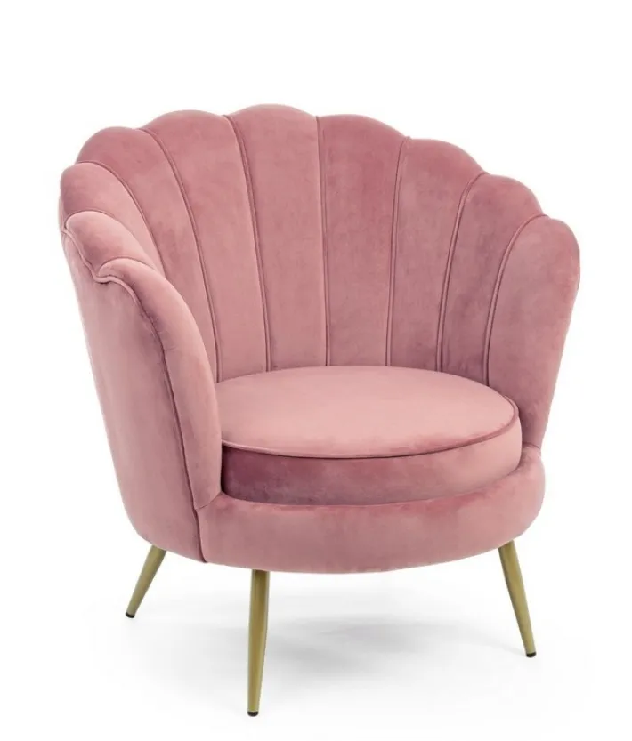 Bizzotto Poltrone E Chaise Longue>POLTRONA IN VELLUTO ROSA ANTICO - GILIOLA