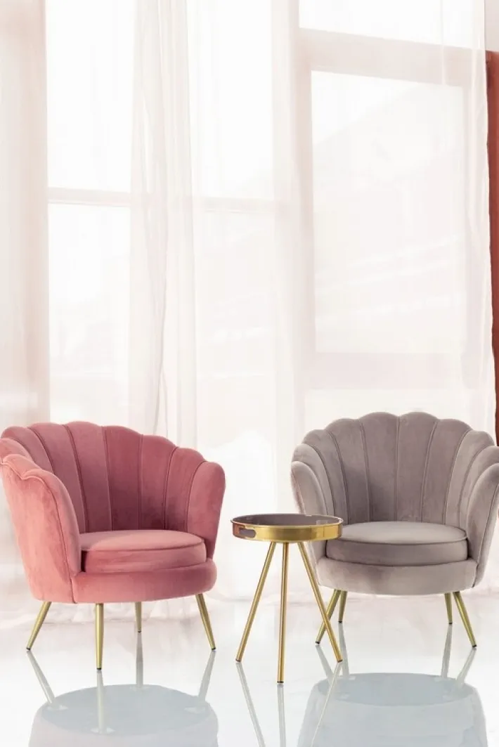 Bizzotto Poltrone E Chaise Longue>POLTRONA IN VELLUTO ROSA ANTICO - GILIOLA
