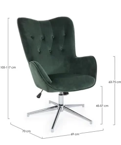 Bizzotto Poltrone E Chaise Longue>POLTRONA IN VELLUTO VERDE - FARIDA