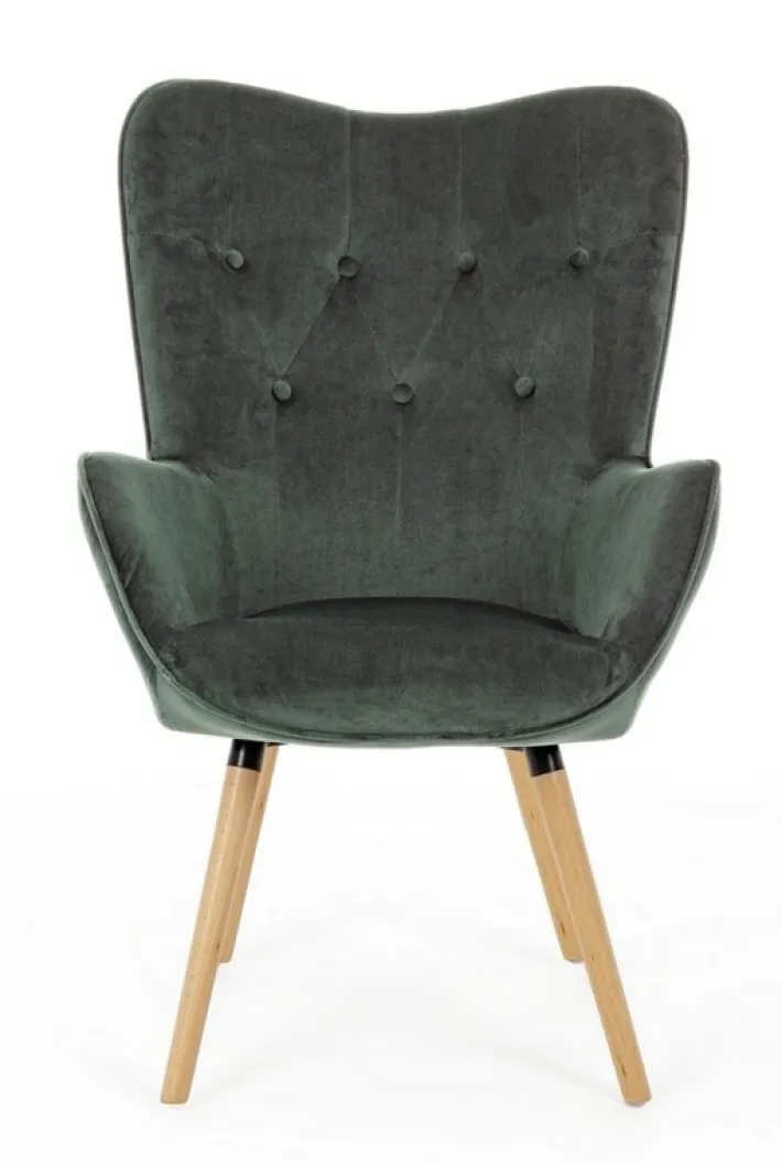 Bizzotto Poltrone E Chaise Longue>POLTRONA IN VELLUTO VERDE BOSCO - JULIET
