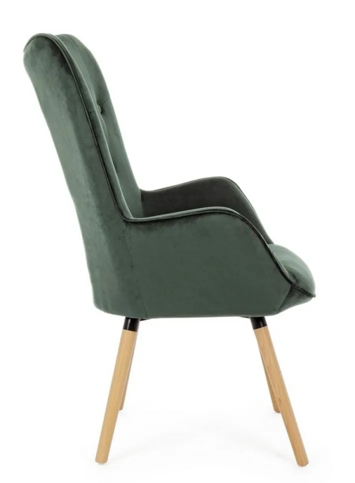 Bizzotto Poltrone E Chaise Longue>POLTRONA IN VELLUTO VERDE BOSCO - JULIET