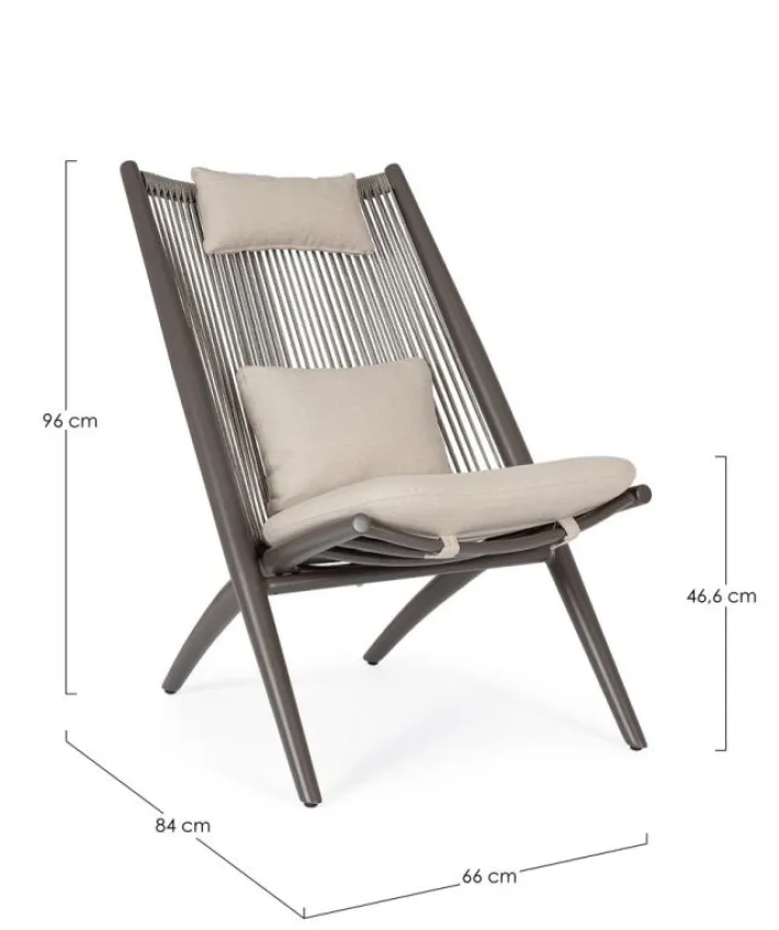 Bizzotto Poltrone>POLTRONA LOUNGE C-C ALOHA COCOA