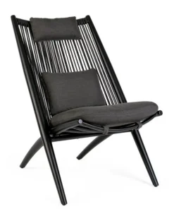 Bizzotto Poltrone>POLTRONA LOUNGE IN CORDA PER ESTERNO NERO XK0Y - ALOHA NEW