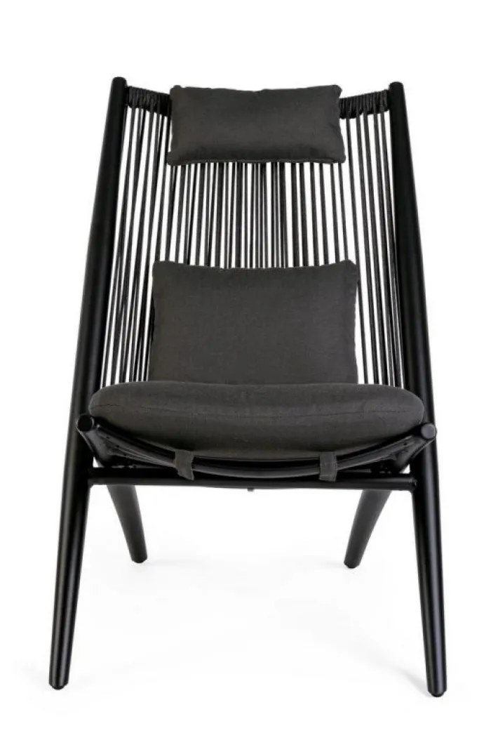 Bizzotto Poltrone>POLTRONA LOUNGE IN CORDA PER ESTERNO NERO XK0Y - ALOHA NEW
