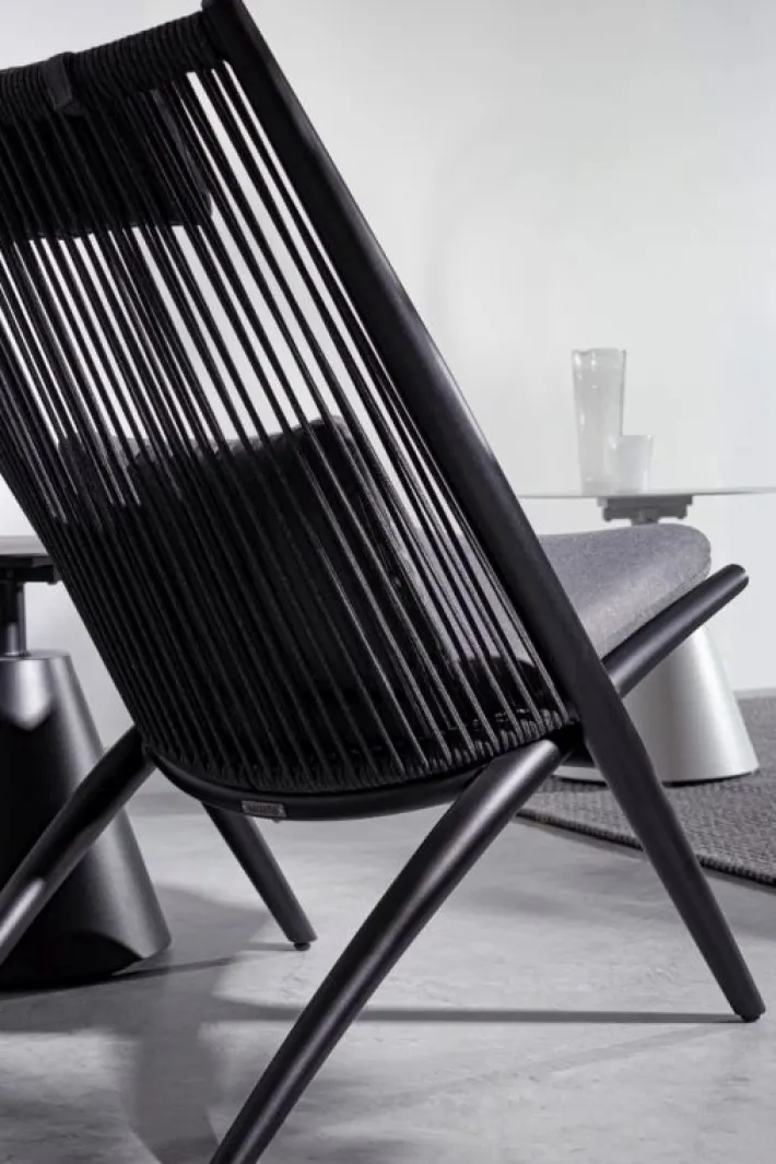 Bizzotto Poltrone>POLTRONA LOUNGE IN CORDA PER ESTERNO NERO XK0Y - ALOHA NEW