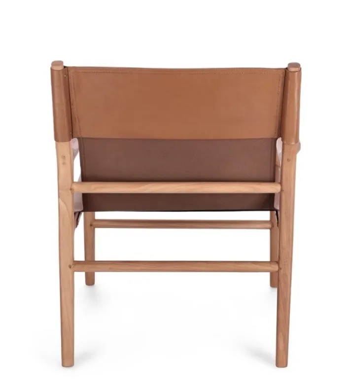Bizzotto Poltrone E Chaise Longue>POLTRONA LOUNGE IN PELLE COGNAC - CAROLINE
