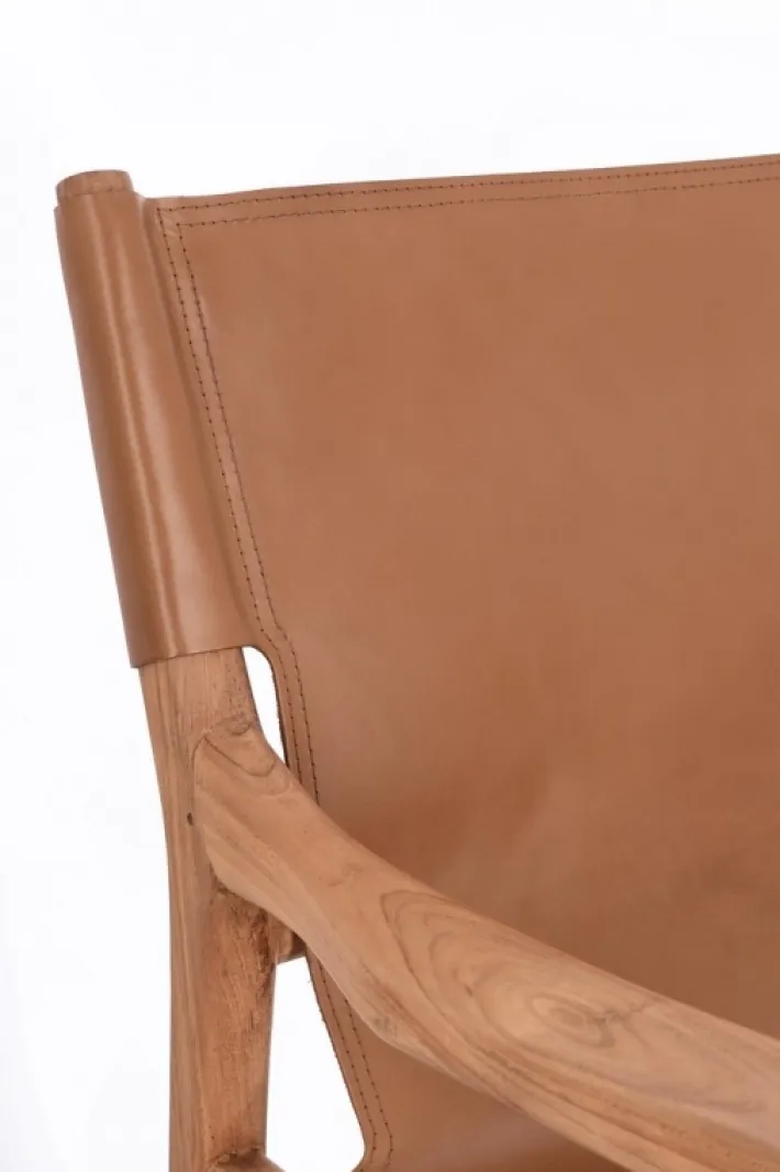 Bizzotto Poltrone E Chaise Longue>POLTRONA LOUNGE IN PELLE COGNAC - CAROLINE