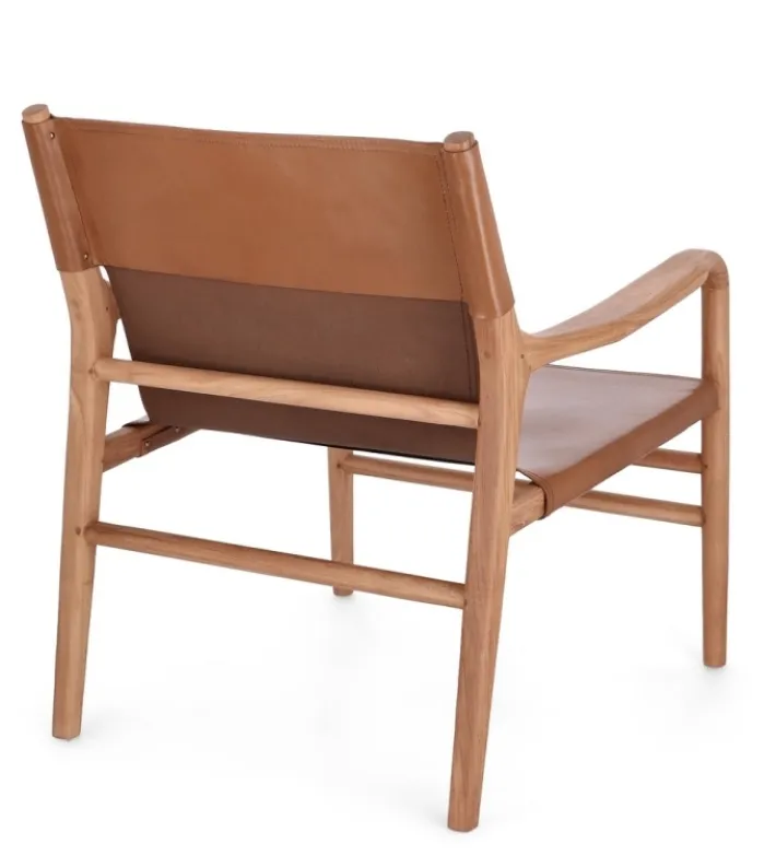 Bizzotto Poltrone E Chaise Longue>POLTRONA LOUNGE IN PELLE COGNAC - CAROLINE