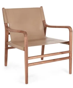 Bizzotto Poltrone E Chaise Longue>POLTRONA LOUNGE IN PELLE TORTORA- CAROLINE