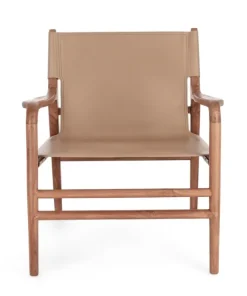 Bizzotto Poltrone E Chaise Longue>POLTRONA LOUNGE IN PELLE TORTORA- CAROLINE