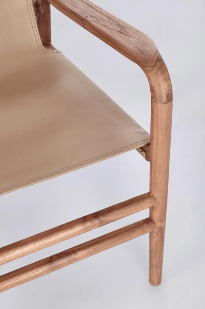 Bizzotto Poltrone E Chaise Longue>POLTRONA LOUNGE IN PELLE TORTORA- CAROLINE