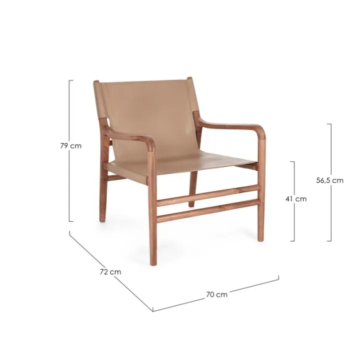 Bizzotto Poltrone E Chaise Longue>POLTRONA LOUNGE IN PELLE TORTORA- CAROLINE