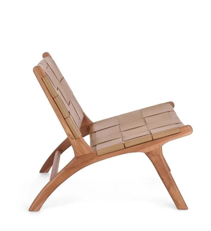 Bizzotto Poltrone E Chaise Longue>POLTRONA LOUNGE IN PELLE TORTORA - JOANNA