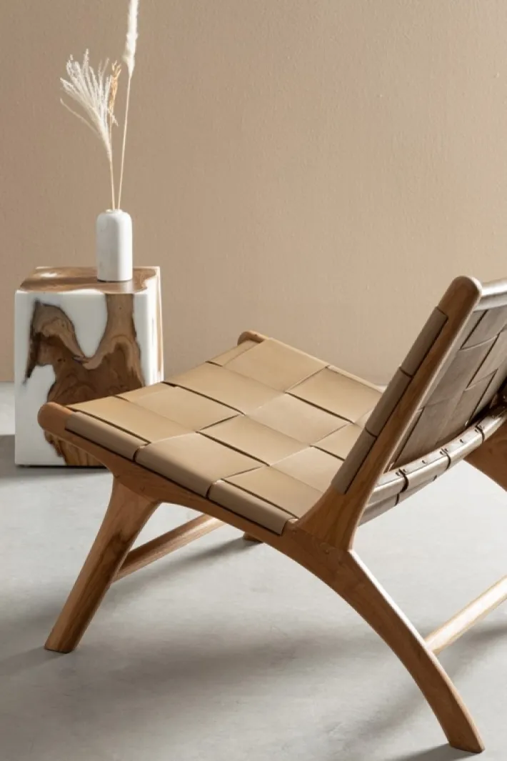 Bizzotto Poltrone E Chaise Longue>POLTRONA LOUNGE IN PELLE TORTORA - JOANNA