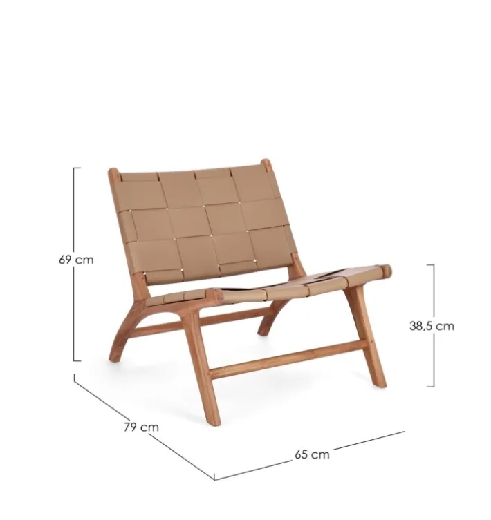 Bizzotto Poltrone E Chaise Longue>POLTRONA LOUNGE IN PELLE TORTORA - JOANNA