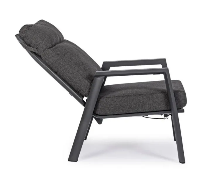 Bizzotto Poltrone>POLTRONA RECLINABILE IN ALLUMINIO ANTRACITE JX55 - KLEDI