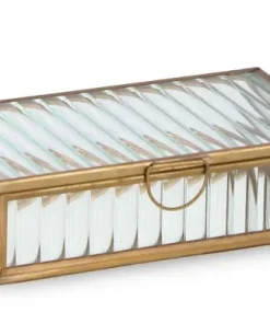 Bizzotto Oggettistica>PORTAGIOIE TEHRI RIGHE TRASP ORO 18x10,5