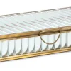 Bizzotto Oggettistica>PORTAGIOIE TEHRI RIGHE TRASP ORO 25X12,5