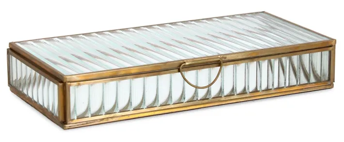 Bizzotto Oggettistica>PORTAGIOIE TEHRI RIGHE TRASP ORO 25X12,5