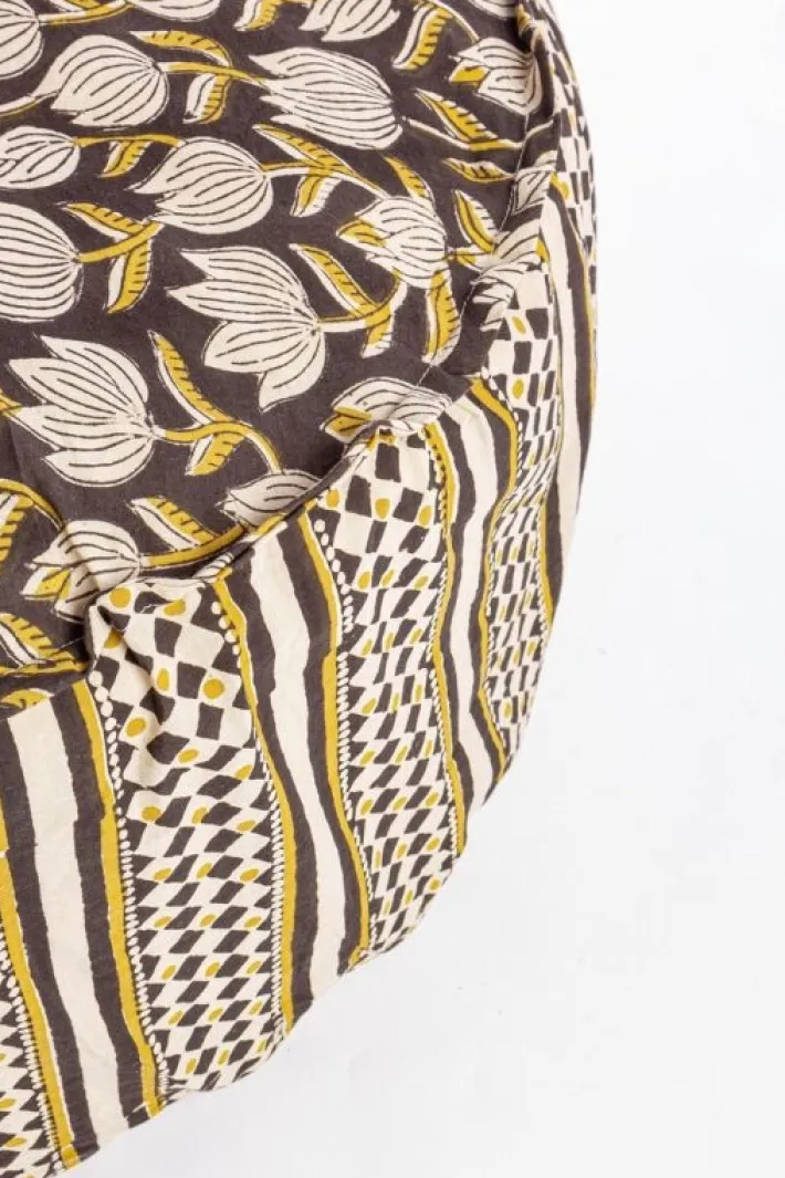 Bizzotto Pouf>POUF CALAIS NERO C-TULIPANO-ROMBO D65X25