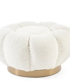 Bizzotto Pouf>POUF EFFETTO BOUCLE' BIANCO - FLOREL