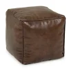 Bizzotto Pouf>POUF IN PELLE MARRONE - MENDEZ