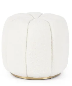 Bizzotto Pouf>POUF IN TESSUTO BIANCO - KAROLINA