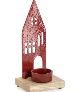 Bizzotto Vasi E Portacandele Natalizi>P.TEALIGHT 1P CORNWALL CASA ROSSO H19
