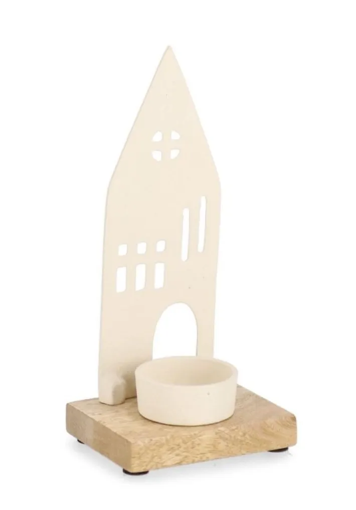 Bizzotto Vasi E Portacandele Natalizi>P.TEALIGHT 1P CORNWALL CASA BIANCO H19