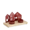 Bizzotto Vasi E Portacandele Natalizi>P.TEALIGHT 2P CORNWALL CASA ROSSO