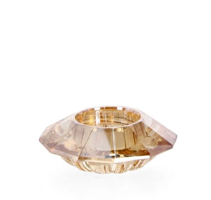 Bizzotto Vasi E Portacandele Natalizi>P.TEALIGHT 1P ELDRID VT AMBRA D9X3,3H